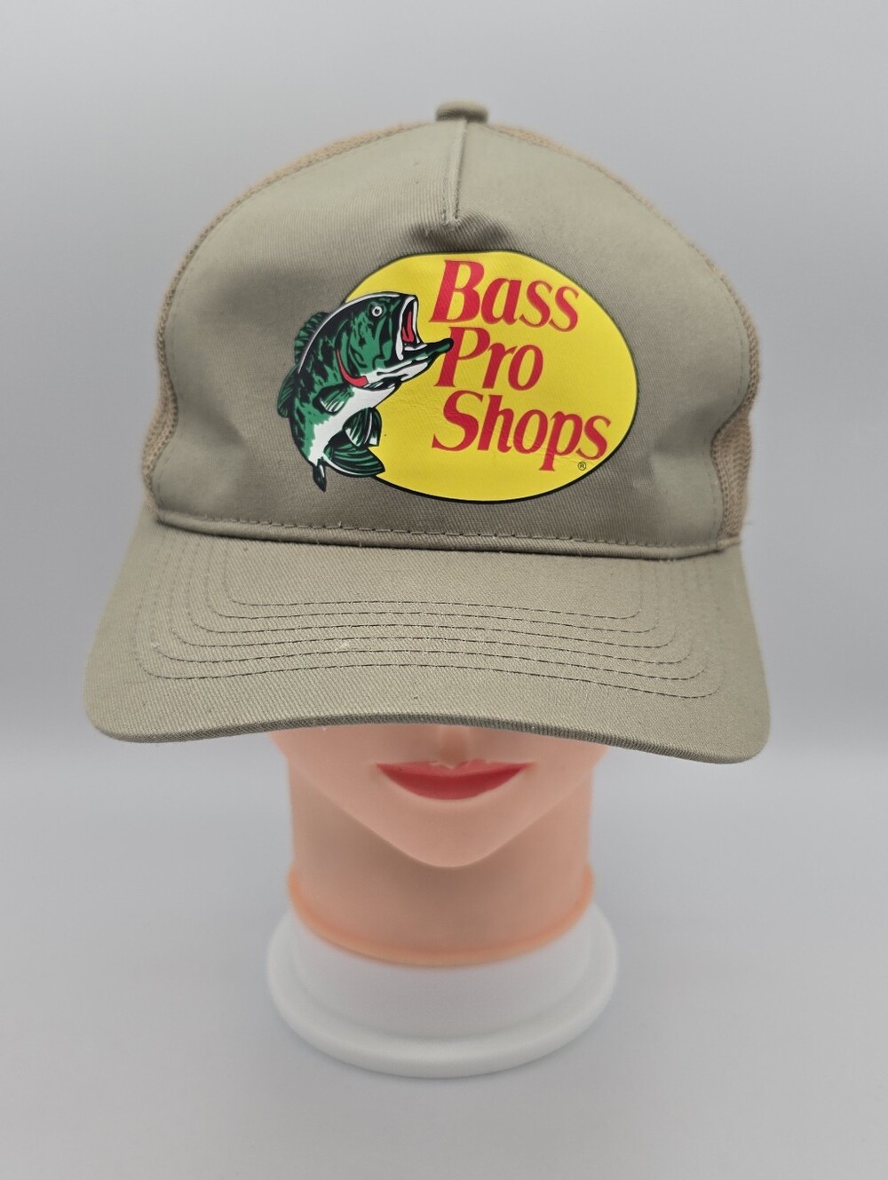 Bass Pro Shops Beige Trucker Adjustable Snapback Hat